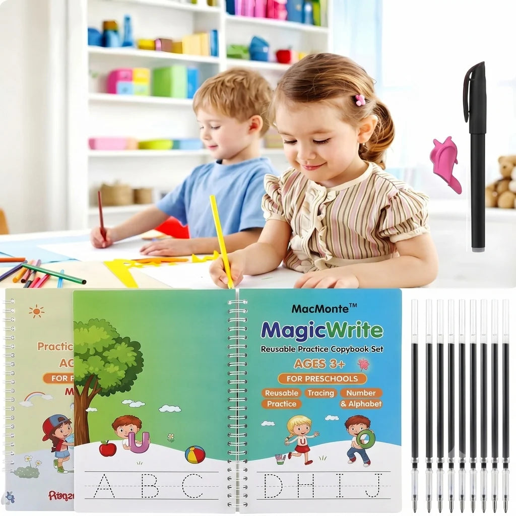 Magic Practice Copybook for Kids — Reusable Handwriting Practice Set 🔥