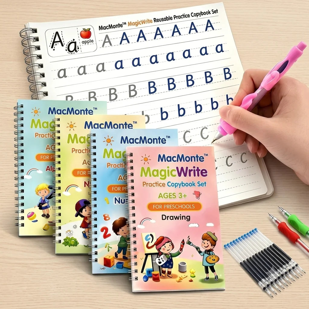 Magic Practice Copybook for Kids — Reusable Handwriting Practice Set 🔥